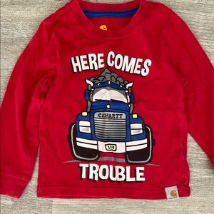 Carhartt Red Long Sleeve Shirt with Truck Graphic